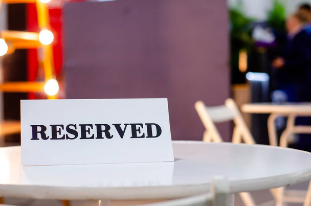 Reserved Sign On A Table In Restaurant - Photo, Image