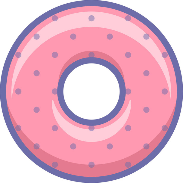 donut donuts food icon in Filled outline style - Vector, imagen