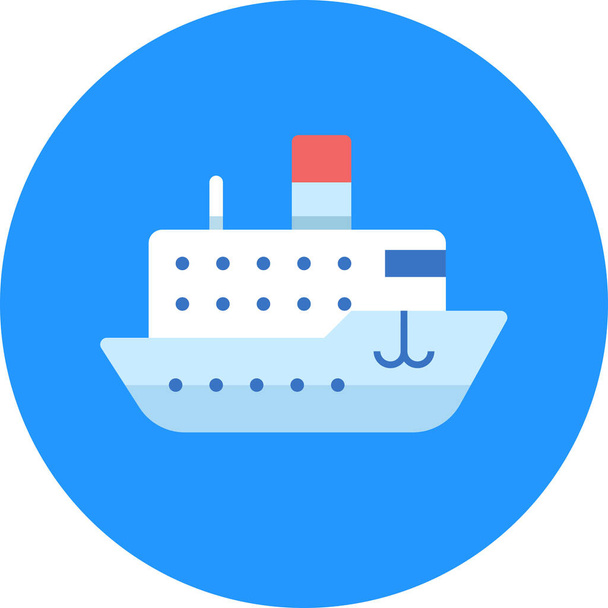 navio titanic ícone cruzeiro forro em estilo plano - Vetor, Imagem