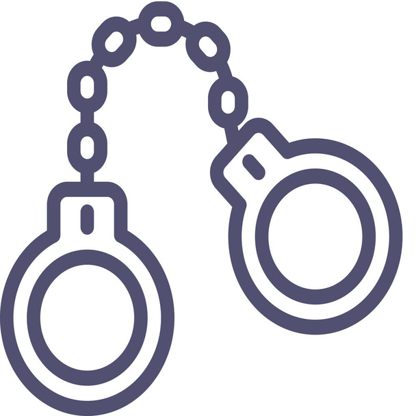 criminal felony handcuffs icon in Outline style - Vector, Image