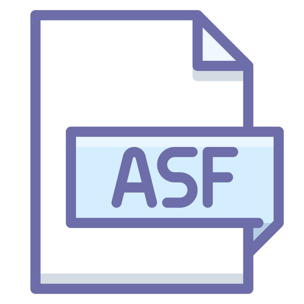 значок розширення asf у стилі заповненого контуру
 - Вектор, зображення