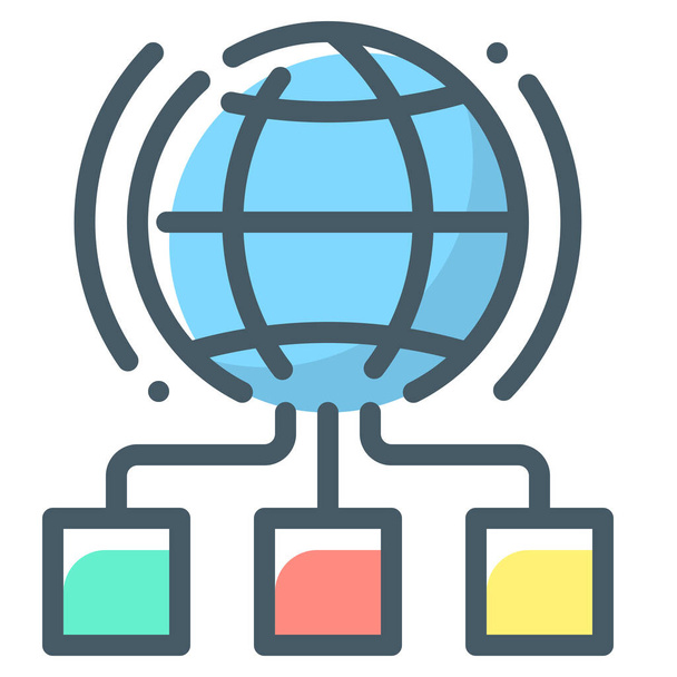 global hosting network icon in Filled outline style - Vector, afbeelding