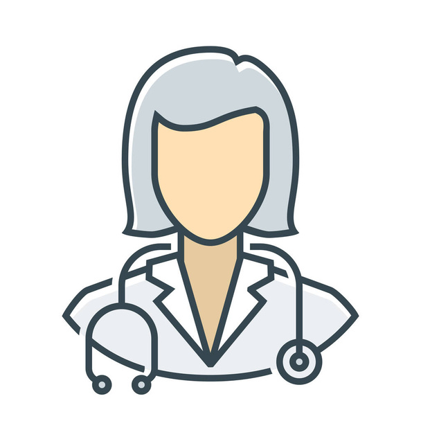 lääkäri nainen lääketieteellinen ikoni sairaaloissa & terveydenhuollon luokka - Vektori, kuva