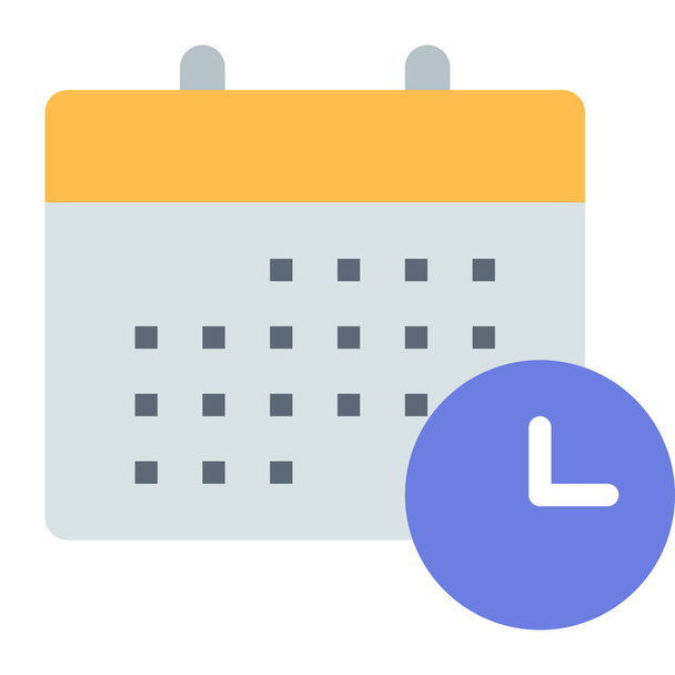 Kalendergeschichte Zeitplan Symbol im flachen Stil - Vektor, Bild