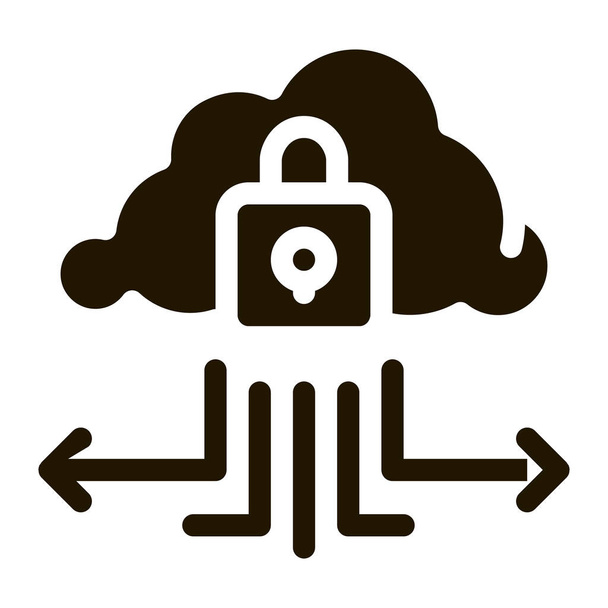 icono de la nube de protección Vector Glyph Illustration - Vector, imagen