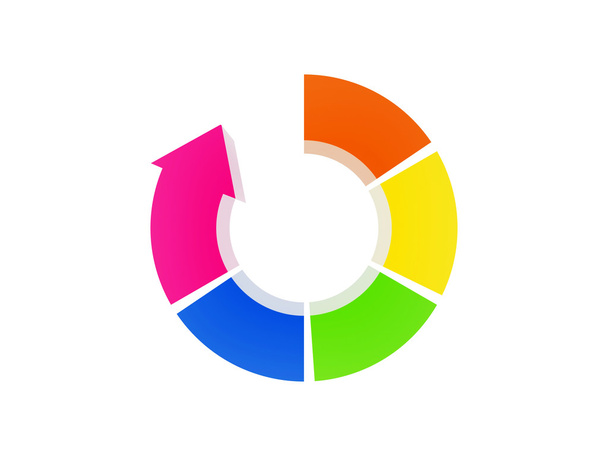 kleurrijke cirkel diagram met pijl - Fotoğraf, Görsel