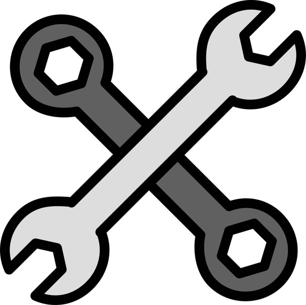 chave inglesa. ícone web ilustração simples - Vetor, Imagem