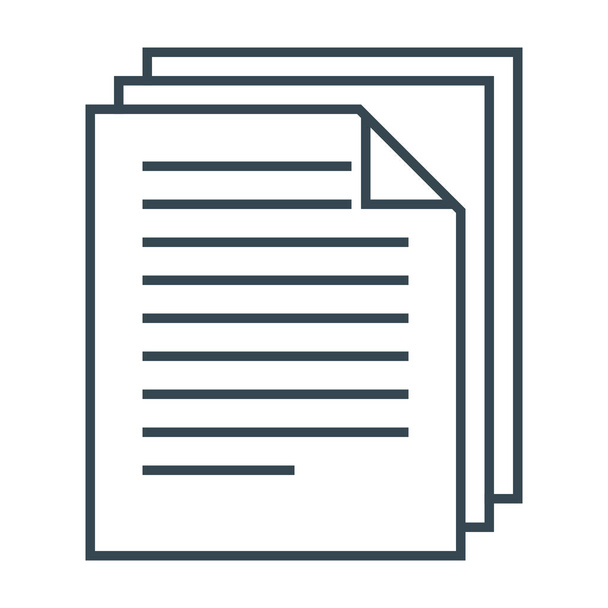 páginas de documentos icono de papel en el estilo de esquema - Vector, imagen