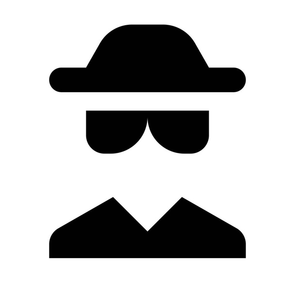 detective glasses spy icon in Solid style - Vector, Image