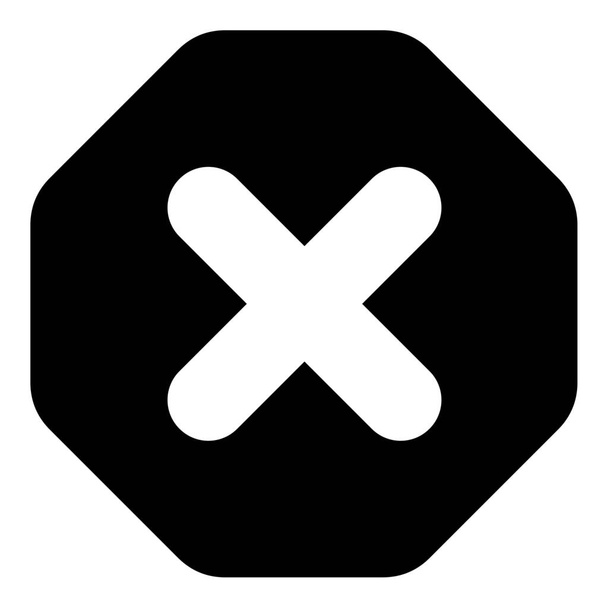 interdiction fermer l'icône d'arrêt dans le style solide - Vecteur, image
