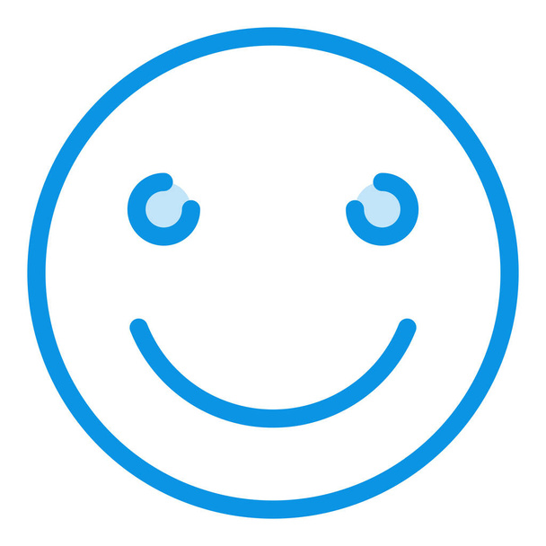emoji boldog mosoly ikon kitöltött körvonal stílus - Vektor, kép