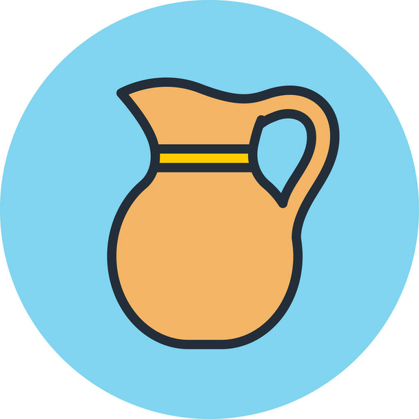 icono de la jarra de bebida crema en estilo de contorno lleno - Vector, Imagen