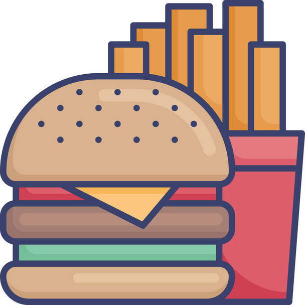 hamburger cheeseburger icona del cibo - Vettoriali, immagini