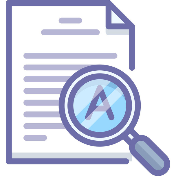 document inspect text icon in Filled outline style - Vector, Image