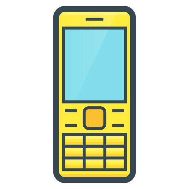 значок мобільного телефону пристрою у стилі заповненого контуру
 - Вектор, зображення
