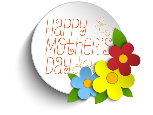 Happy Mothers Day Card with Flowers - Vektori, kuva