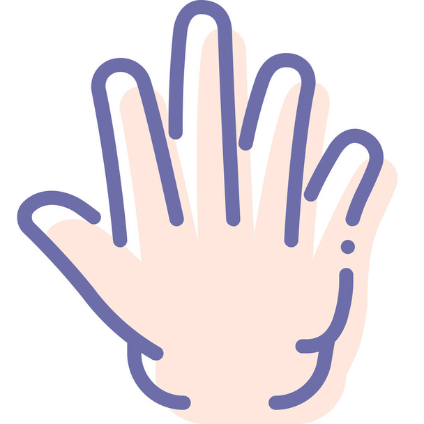 fingers five hand icon - Vector, Image