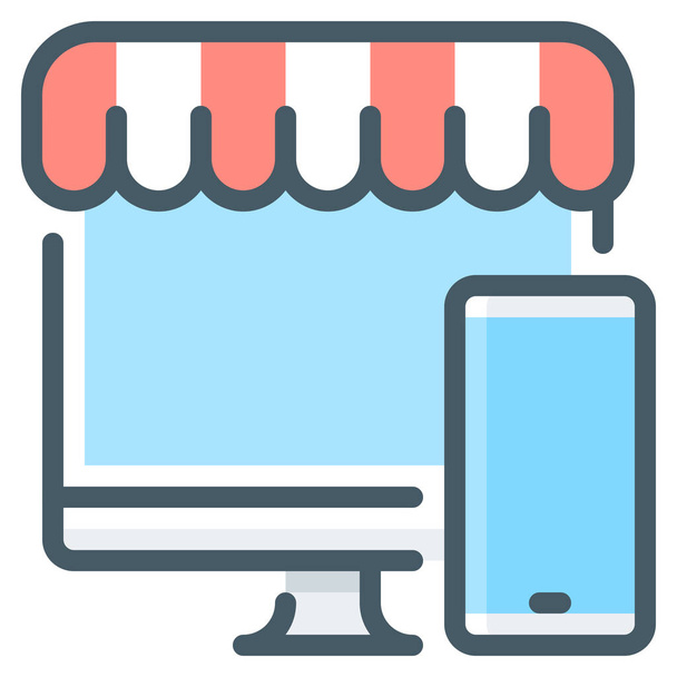 comercio de negocios icono de comercio electrónico - Vector, imagen