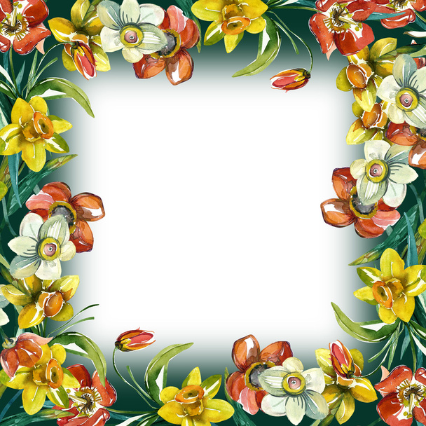 Spring flowers frame - Photo, Image