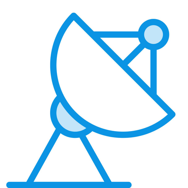 antena radar satelite icono en estilo de contorno lleno - Vector, Imagen