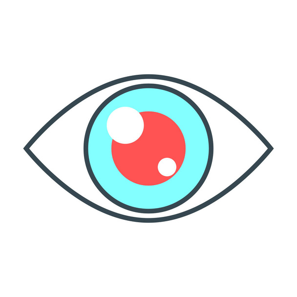目のアイデンティティの視覚的アイコンを記入アウトラインスタイル - ベクター画像