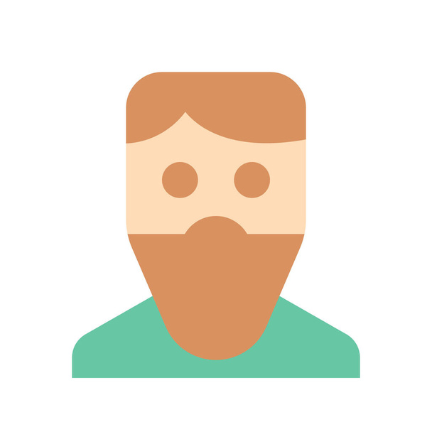 beard man user icon in Flat style - Wektor, obraz
