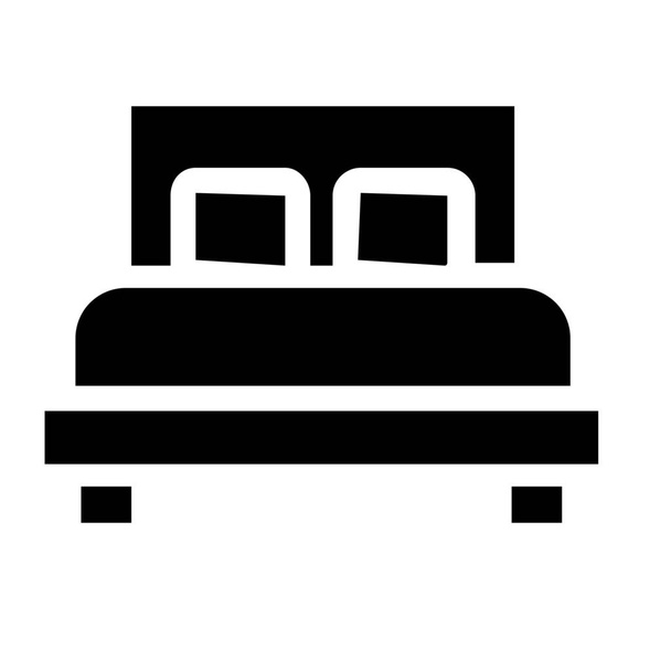 accommodation bed furniture icon in Solid style - Vector, imagen