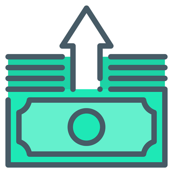 flèche icône de fonds de devises dans le style contour rempli - Vecteur, image