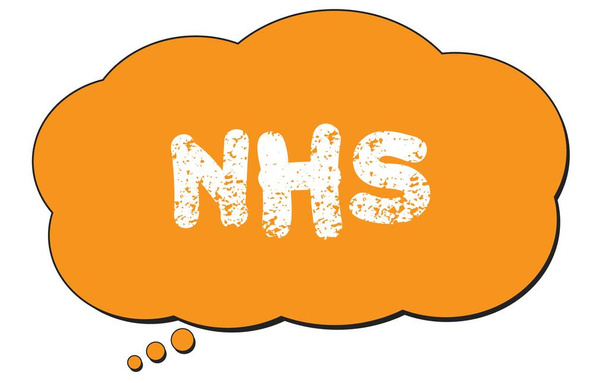 NHS κείμενο γραμμένο σε μια πορτοκαλί φούσκα σύννεφο σκέψης. - Φωτογραφία, εικόνα