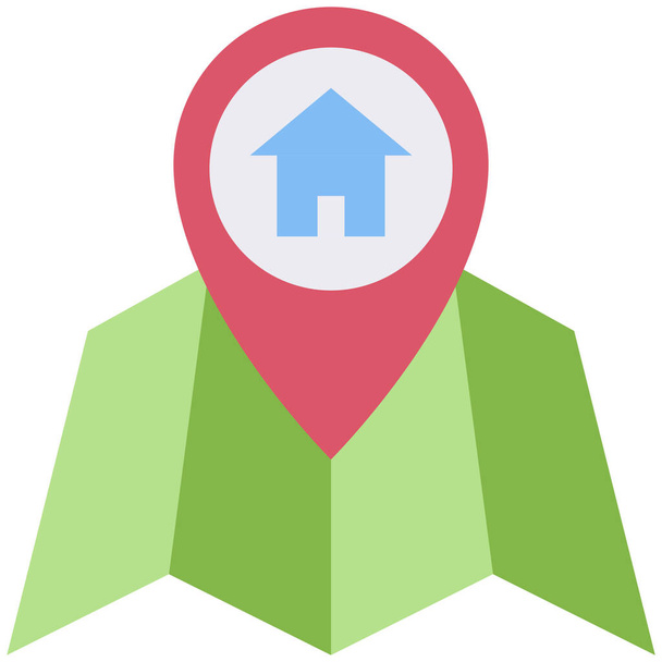 casa icono de ubicación en la categoría Inmobiliaria - Vector, Imagen