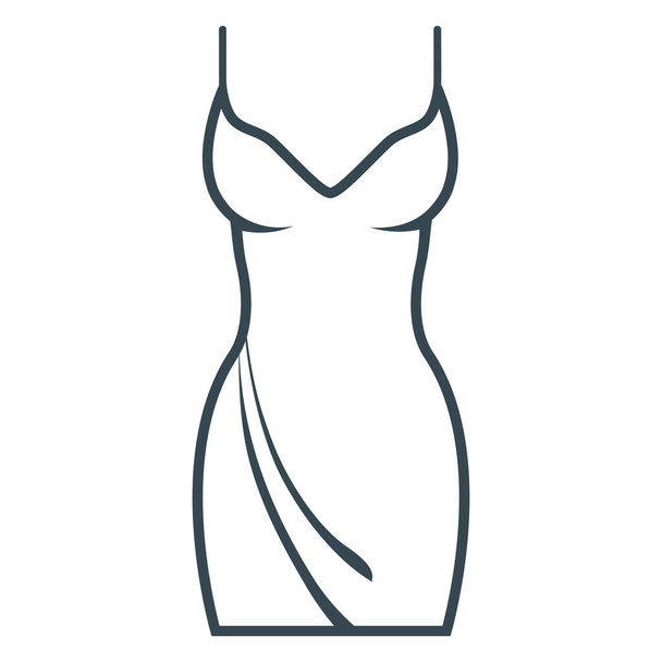 clothes dress evening dress icon in Outline style - Вектор,изображение