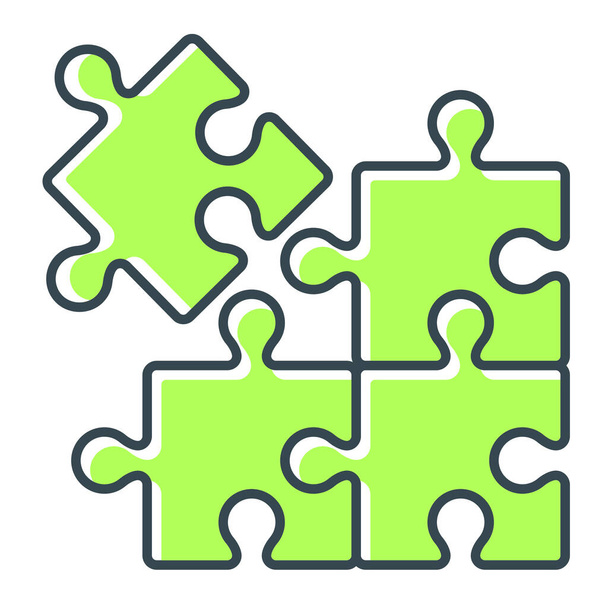jeu puzzle solution icône dans le style de contour rempli - Vecteur, image
