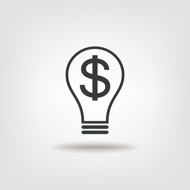 Money idea with dollar and bulb sign concept - Vektör, Görsel