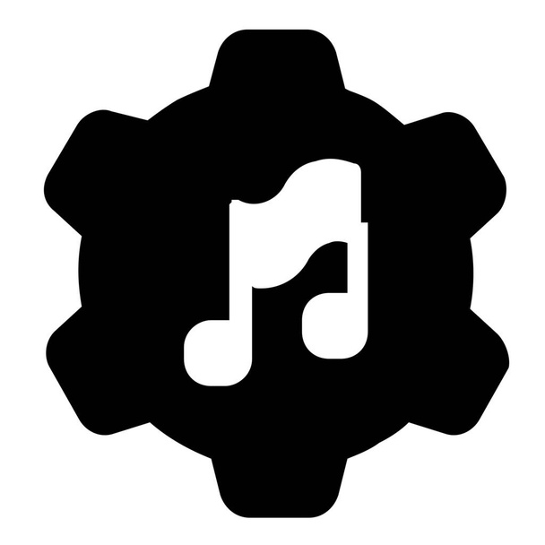 audio zenei beállítások ikon szilárd stílusban - Vektor, kép