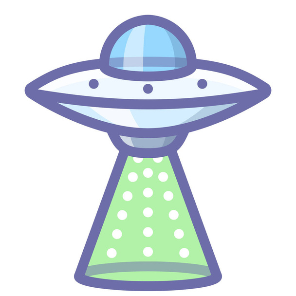 иконка инопланетного космического НЛО в стиле Заполненный контур - Вектор,изображение