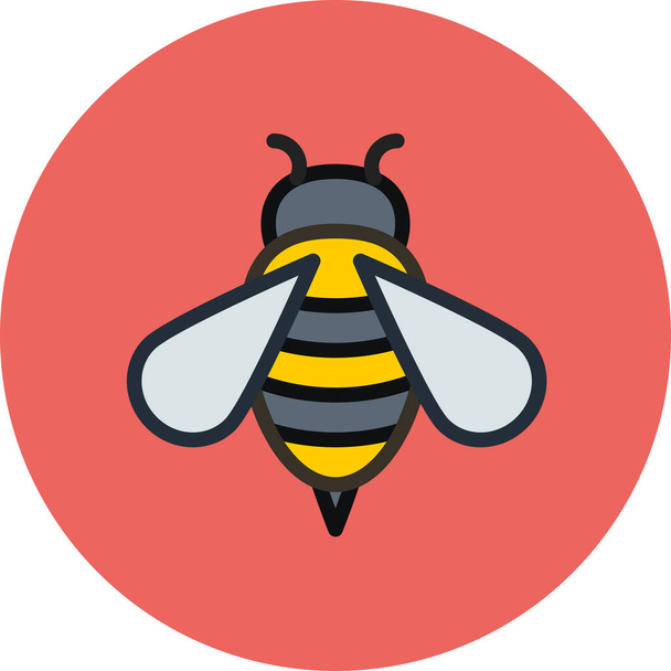 蜂の虫生態学のアイコンを記入アウトラインスタイル - ベクター画像