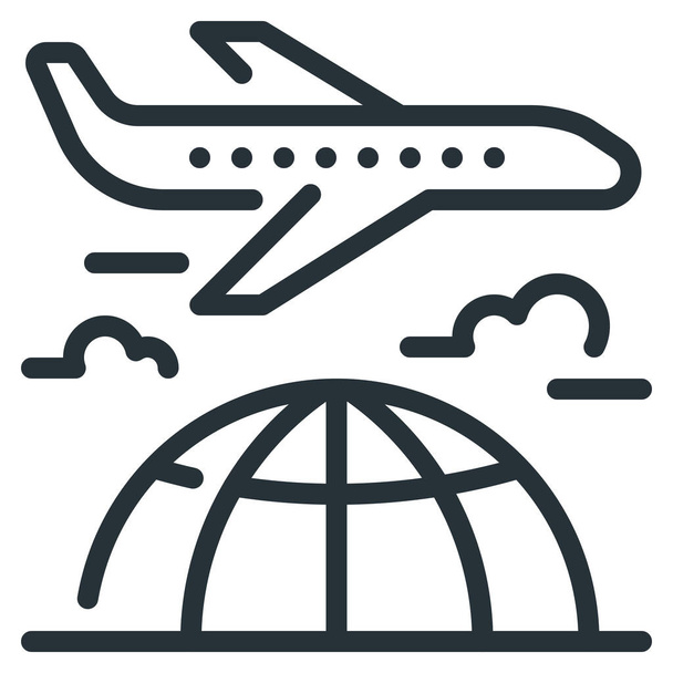 avión carta vuelo icono - Vector, Imagen