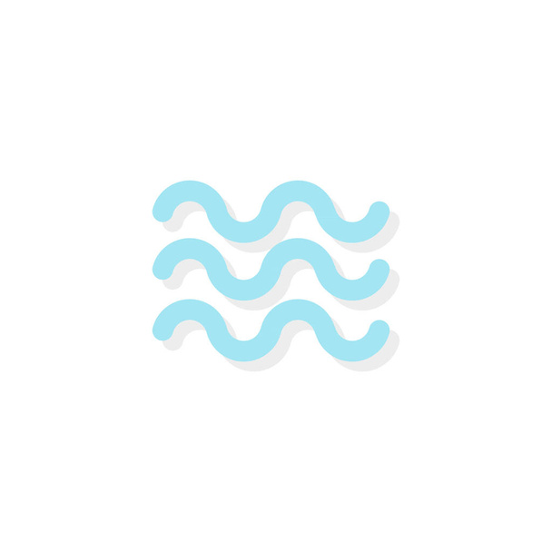 Water waves icon. Blue color. Vector illustration, flat design - Vector, Image