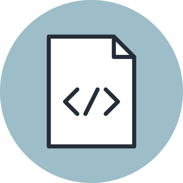 code document bestand pictogram in Gevulde omtrek stijl - Vector, afbeelding