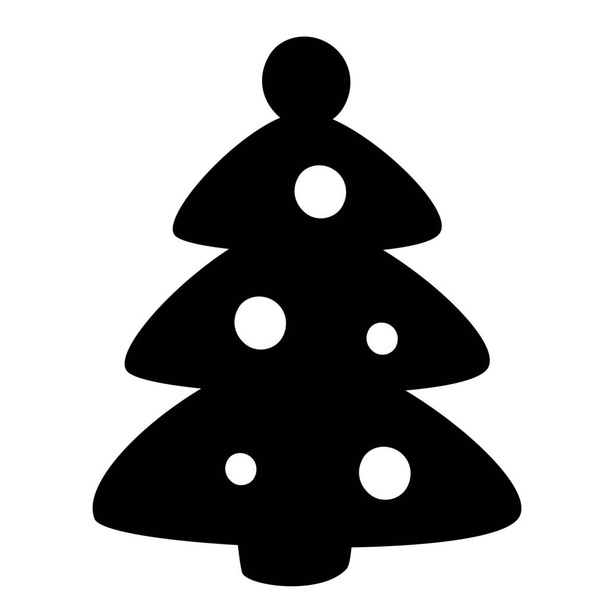 christmas newyear tree icon in Solid style - Vektor, kép
