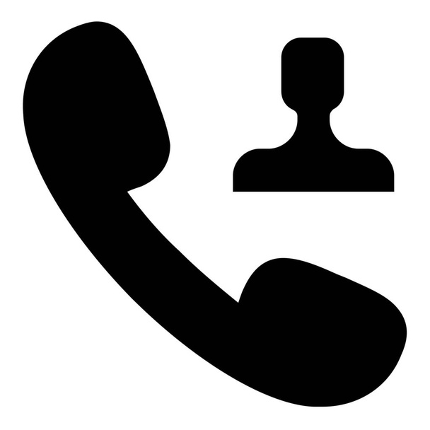 κλήση εικονίδιο του τηλεφώνου επαφής σε στερεό στυλ - Διάνυσμα, εικόνα