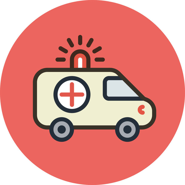 Notfall-Symbol für den Krankentransport in ausgefülltem Umriss - Vektor, Bild