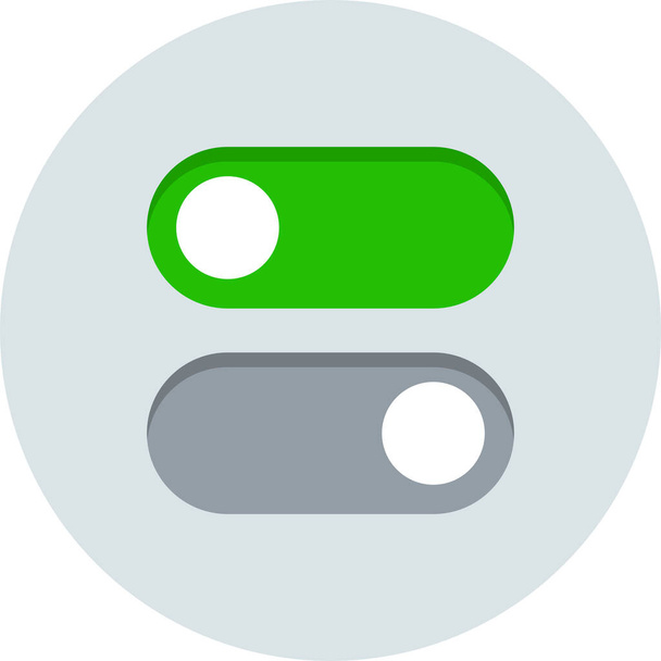 kapcsoló kapcsoló vezérlő ikon lapos stílusban - Vektor, kép