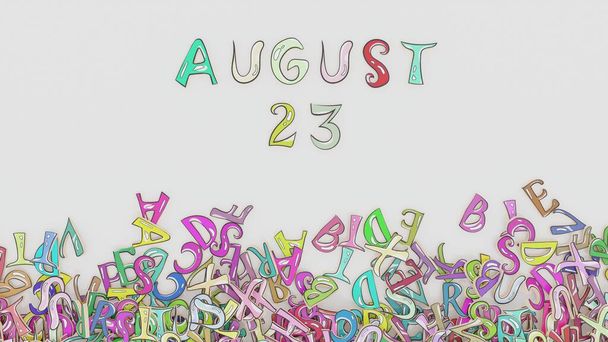 23 août calendrier énigmatique calendrier mensuel anniversaire utilisation - Photo, image