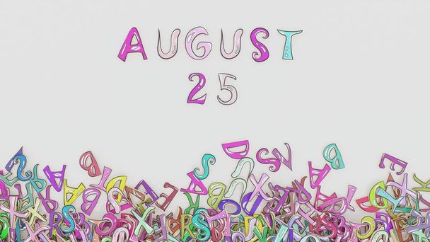 25 Ağustos 'un karışık takvimi aylık doğum günü kullanımı - Fotoğraf, Görsel