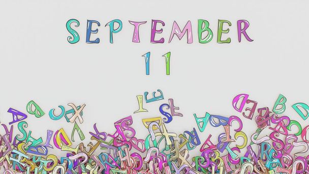 11 septembre calendrier énigmatique calendrier mensuel anniversaire utilisation - Photo, image