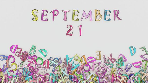 21. September verwirrt Kalender monatlichen Zeitplan Geburtstag Nutzung - Foto, Bild