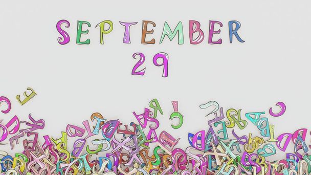 29. September verwirrt Kalender monatlichen Zeitplan Geburtstag Nutzung - Foto, Bild