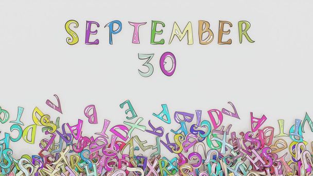 Septiembre 30 calendario desconcertado calendario mensual uso de cumpleaños - Foto, Imagen