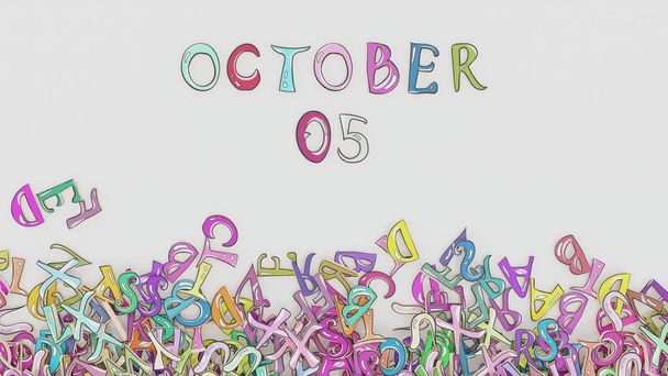 Október 5 zavaros születésnap naptári hónap menetrend használata - Fotó, kép